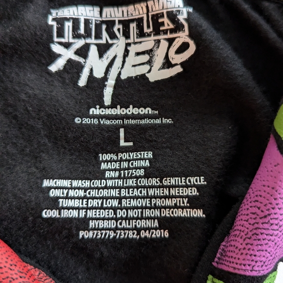 Boys Large Nickelodeon TMNT x Carmelo Anthony Hoodie, Black and Green - Picture 7 of 7